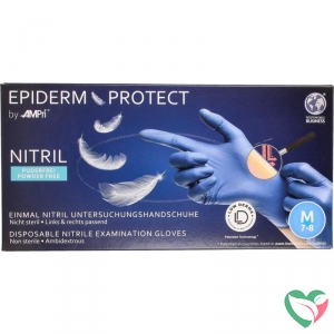 Epidermprotect Nitriel onderzoekhandschoen poedervrij M blauw